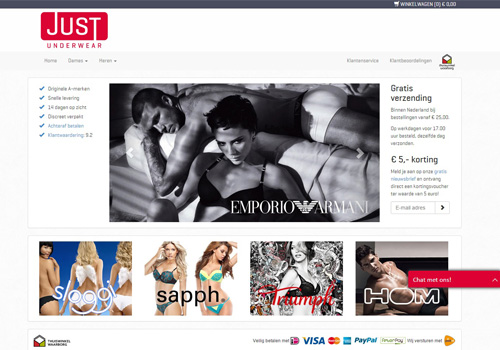 Justunderwear.nl - jouw webshop voor dames en heren ondergoed