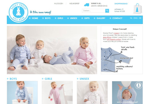 Daddyproofkidswear.nl - comfortabele en makkelijk aan te trekken babykleding